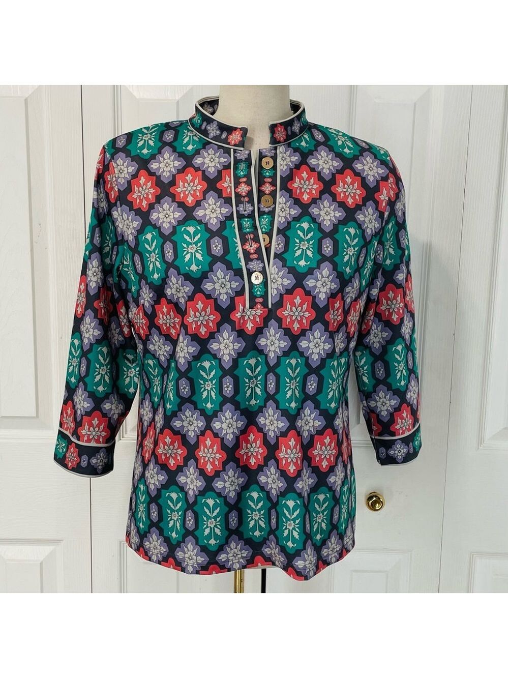 Gretchen Scott Designs Multicolor Geometric Athletic Tunic